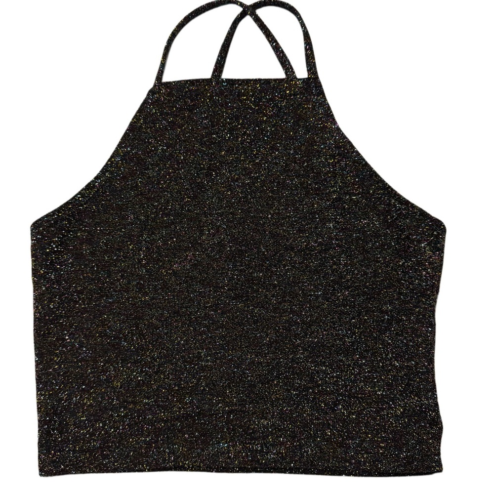 Sparkling Black Halter Top